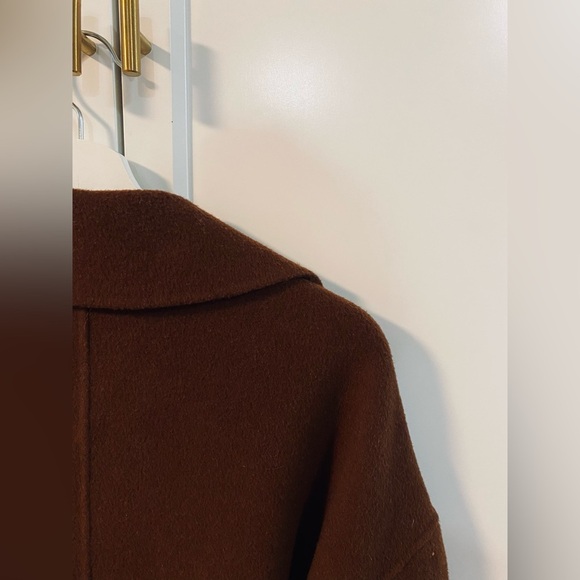 *SOLD* My Little Mushroom Biu | Chocolate Brown Wool Wrap Coat | Size M - Picture 7 of 8